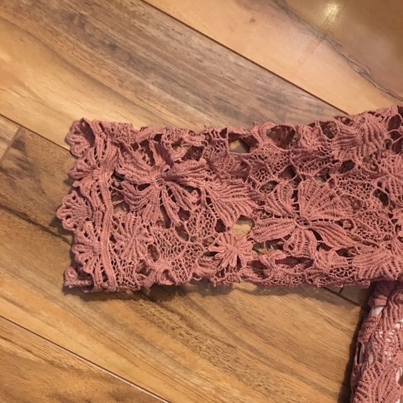 Peach lace 3/4 sleeve dress Size S - Picture 4 of 5